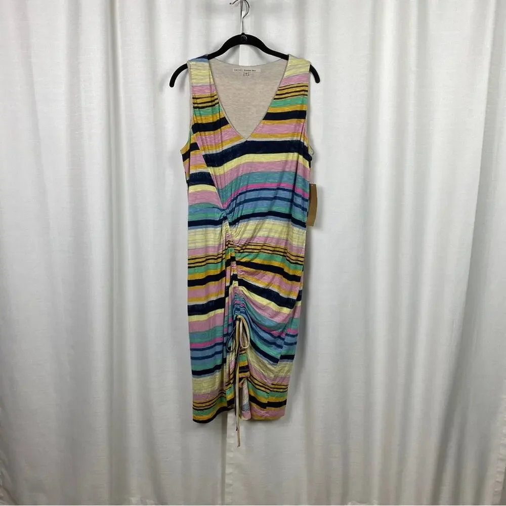 Rachel Rachel Roy April Navy Combo Striped Hem Tie Dress Sz.1X NWT - Picture 4 of 16